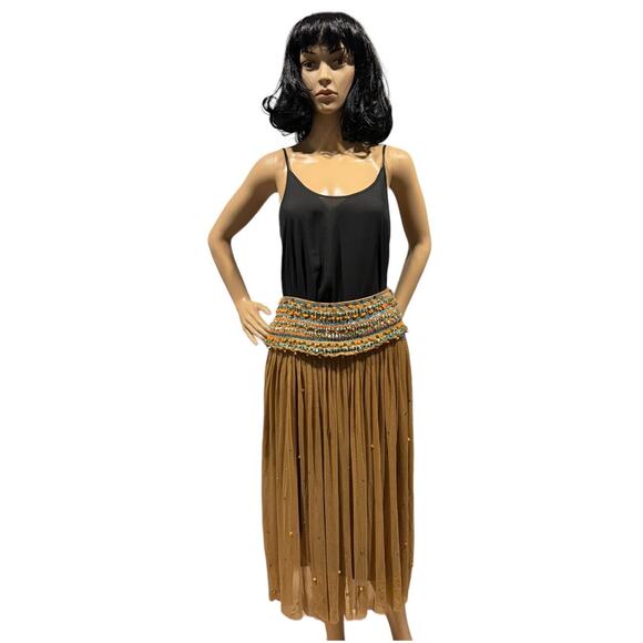 Boho tulle skirt-colored stones & beads by Christopher Fischer size small - Picture 1 of 16